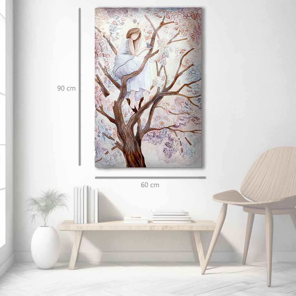 Quadro "Ragazza Sull'Albero"